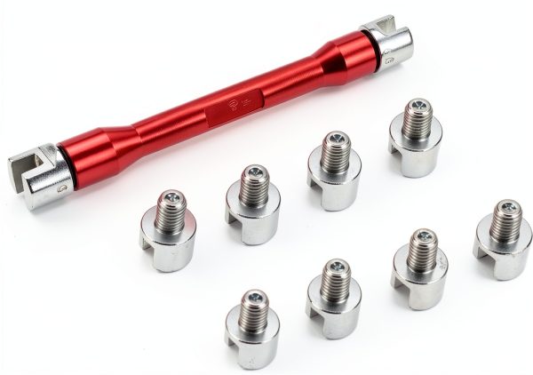 QWORK Bike Spoke Wrench Set Red Hex 10pc-4