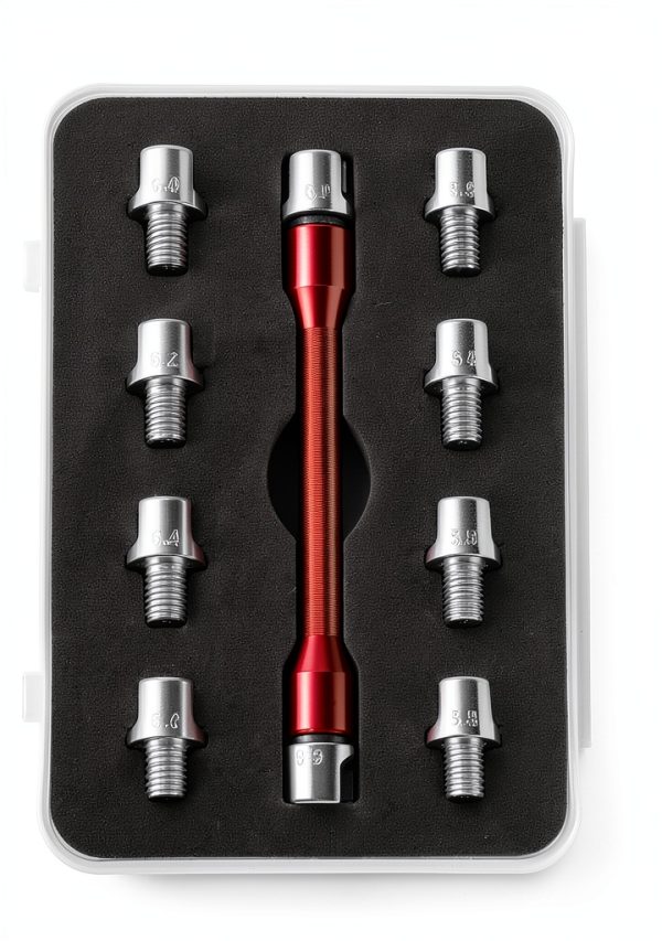 QWORK Bike Spoke Wrench Set Red Hex 10pc-3