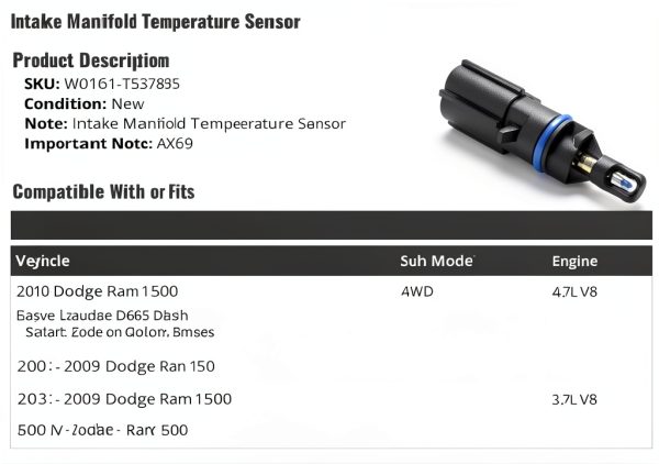 Intake Manifold Temperature Sensor Marketplace Auto Parts Accuracy-0